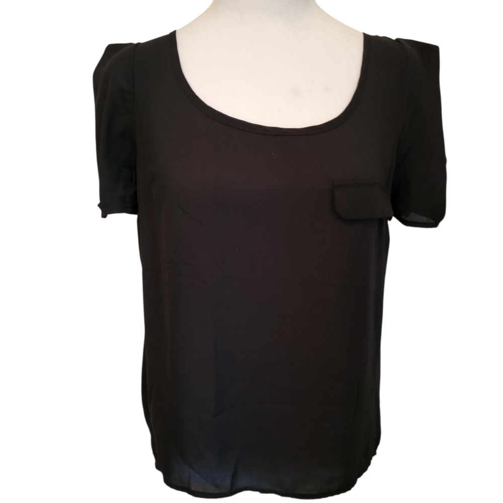 Forever21 Sheer Blouse Black sz XS